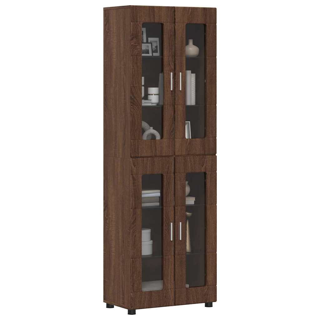 vidaXL Hoge kast met plank Bruin Eiken 60 x 35 x 182 cm Bewerkt hout