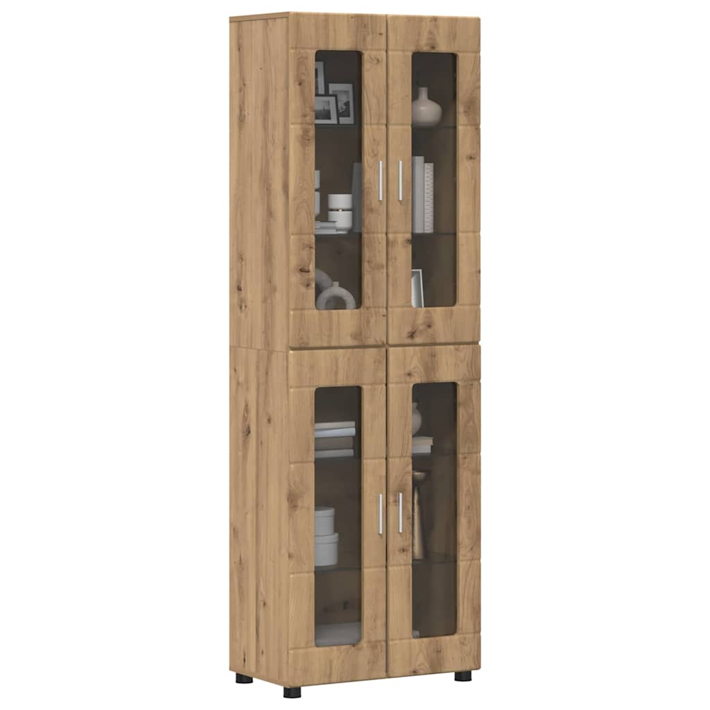 vidaXL Hoge kast met plank Artisan Eiken 60 x 35 x 182 cm Bewerkt hout