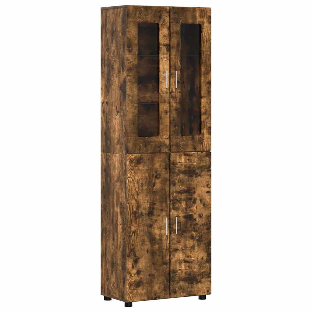 Thumbnail - vidaXL Highboard mit Regal FLORIN Geräucherte Eiche 60 x 35 x 182 cm