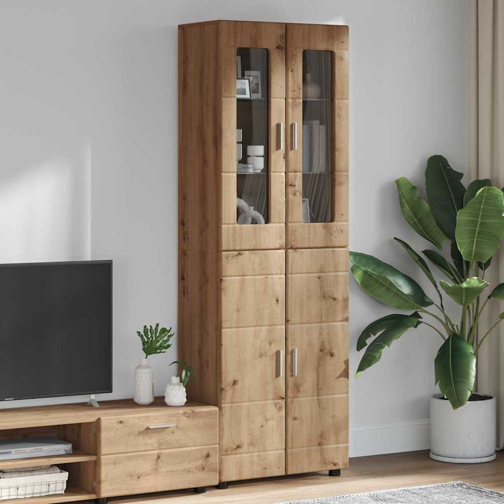 vidaXL Highboard mit Tür Artisan-Eiche 60 x 35 x 182 cm Holzwerkstoff
