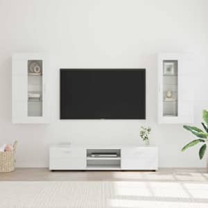 Komplet TV omaric s predalom FLORIN 3 pcs Bela Konstruiran les