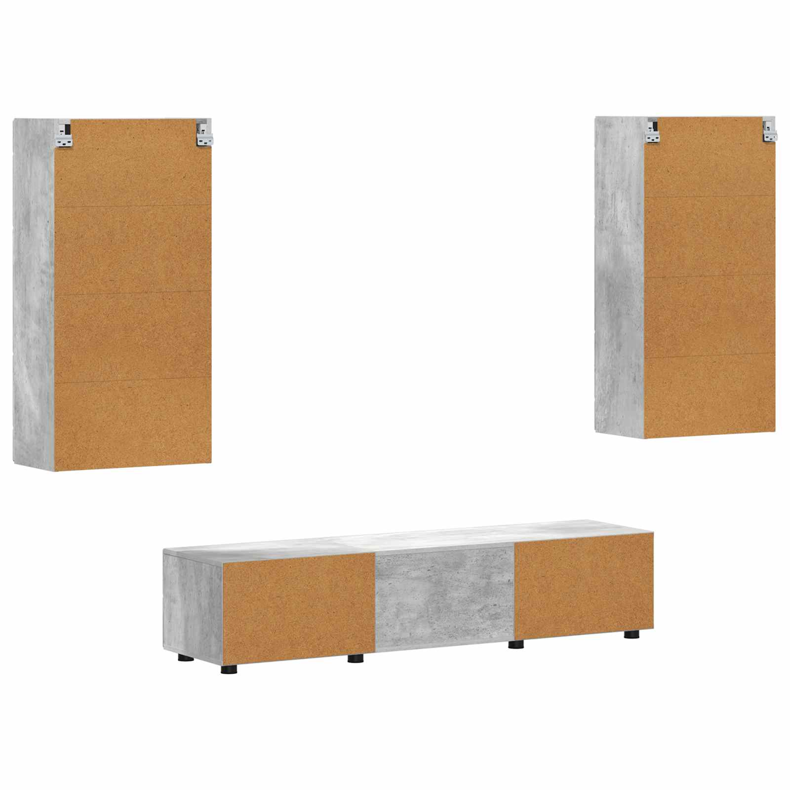 Komplet TV omaric FLORIN 3 pcs Betonsko siva Konstruiran les - slika 9