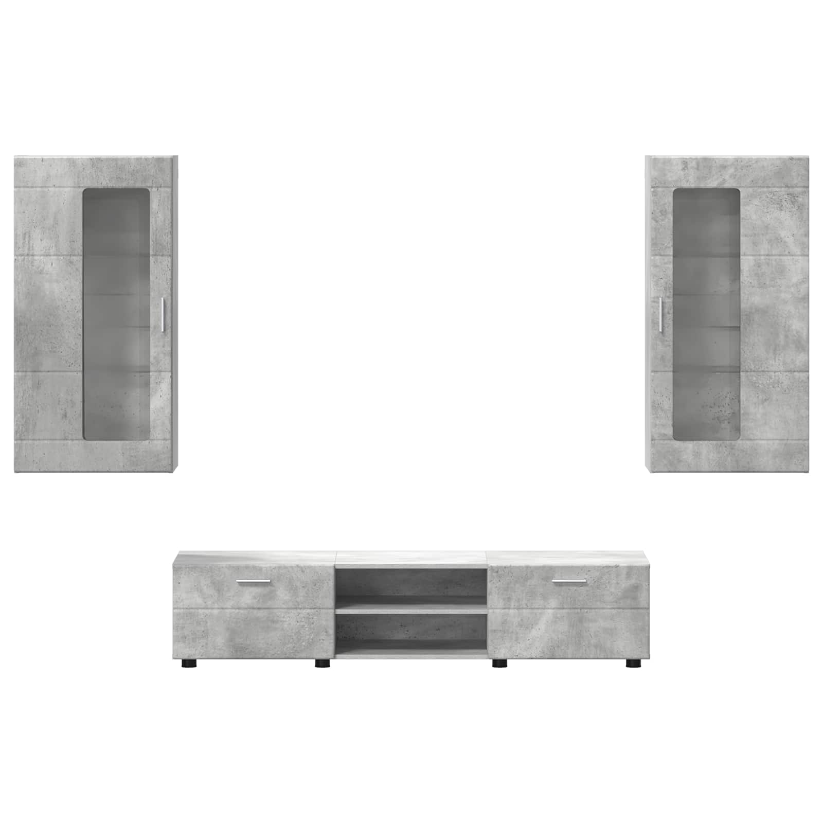 Komplet TV omaric FLORIN 3 pcs Betonsko siva Konstruiran les - slika 8