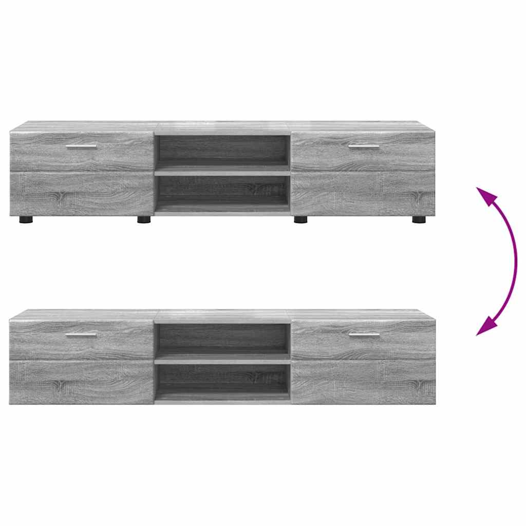 TV szekrény garnitúra fiókkal FLORIN Szürke Sonoma Faanyag