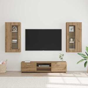 Komplet TV omaric FLORIN 3 pcs Umetni hrast Konstruiran les