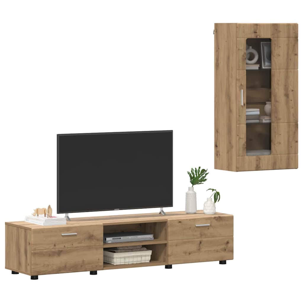 vidaXL Tv-meubelset met lade met plank Artisan Eiken Bewerkt hout