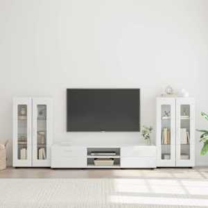 Komplet TV omaric s predalom FLORIN 3 pcs Bela Konstruiran les