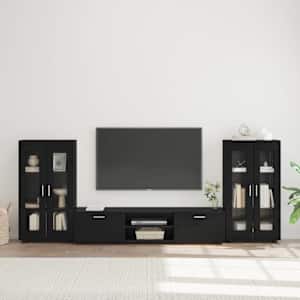 Komplet TV omaric s predalom FLORIN 3 pcs Črna Konstruiran les