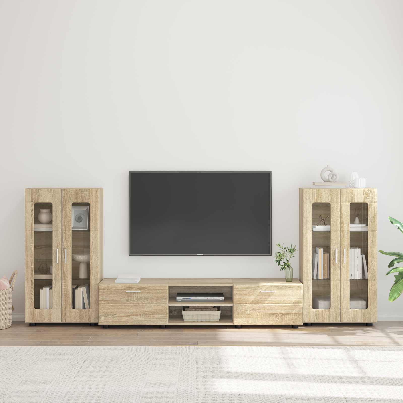 Komplet TV omaric FLORIN 3 pcs Sonoma hrast Konstruiran les