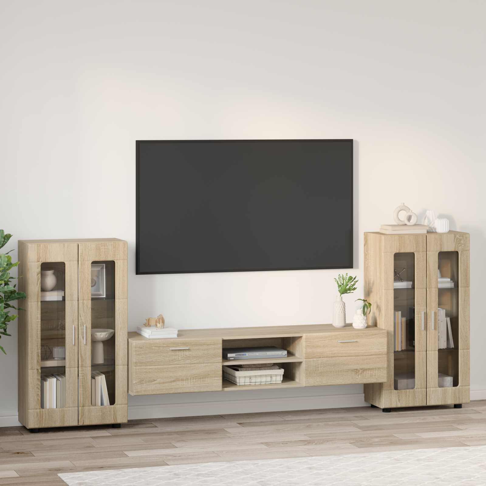 Komplet TV omaric FLORIN 3 pcs Sonoma hrast Konstruiran les - slika 4