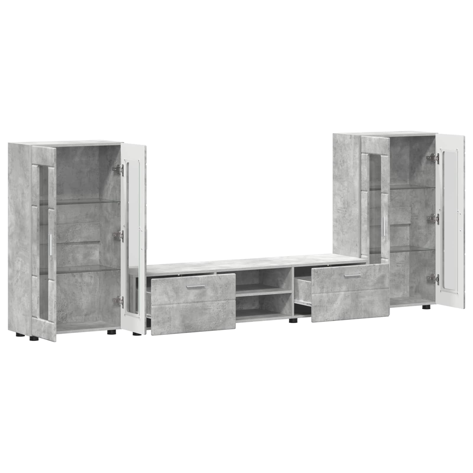 Telerikapi komplekt sahtliga FLORIN 3 pcs Betoonhall Tehispuit 169 Kõik vajalik sinu aeda ja koju! Telerikapi komplekt sahtliga FLORIN 3 pcs Betoonhall Tehispuit - Image 8