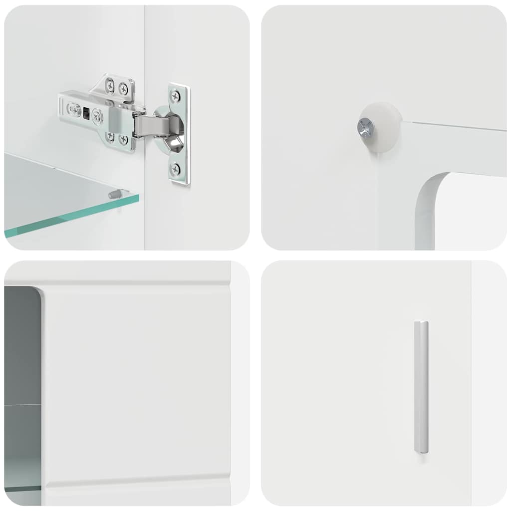 Komplet TV omaric s predalom Visok sijaj bela Konstruiran les - slika 11