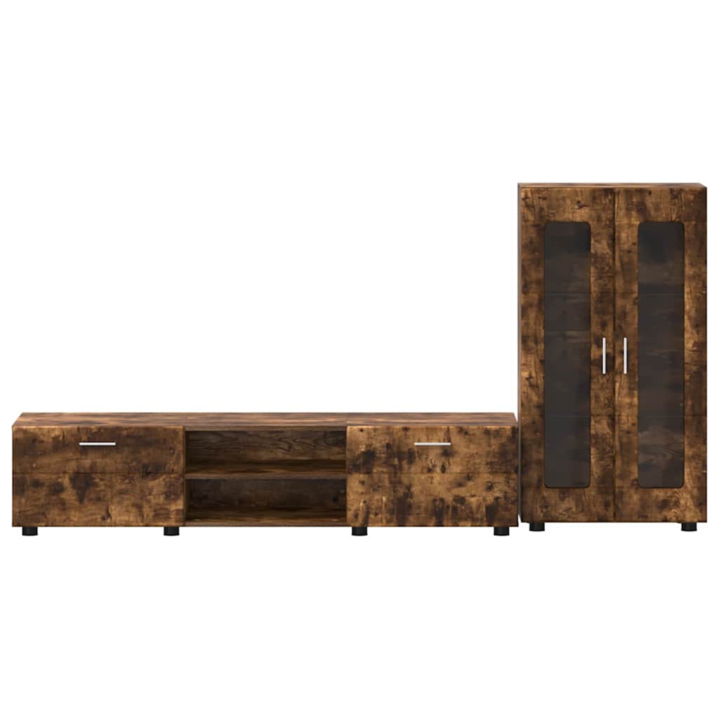 Komplet TV omaric s predalom Dimljeni oreh Konstruiran les - slika 8