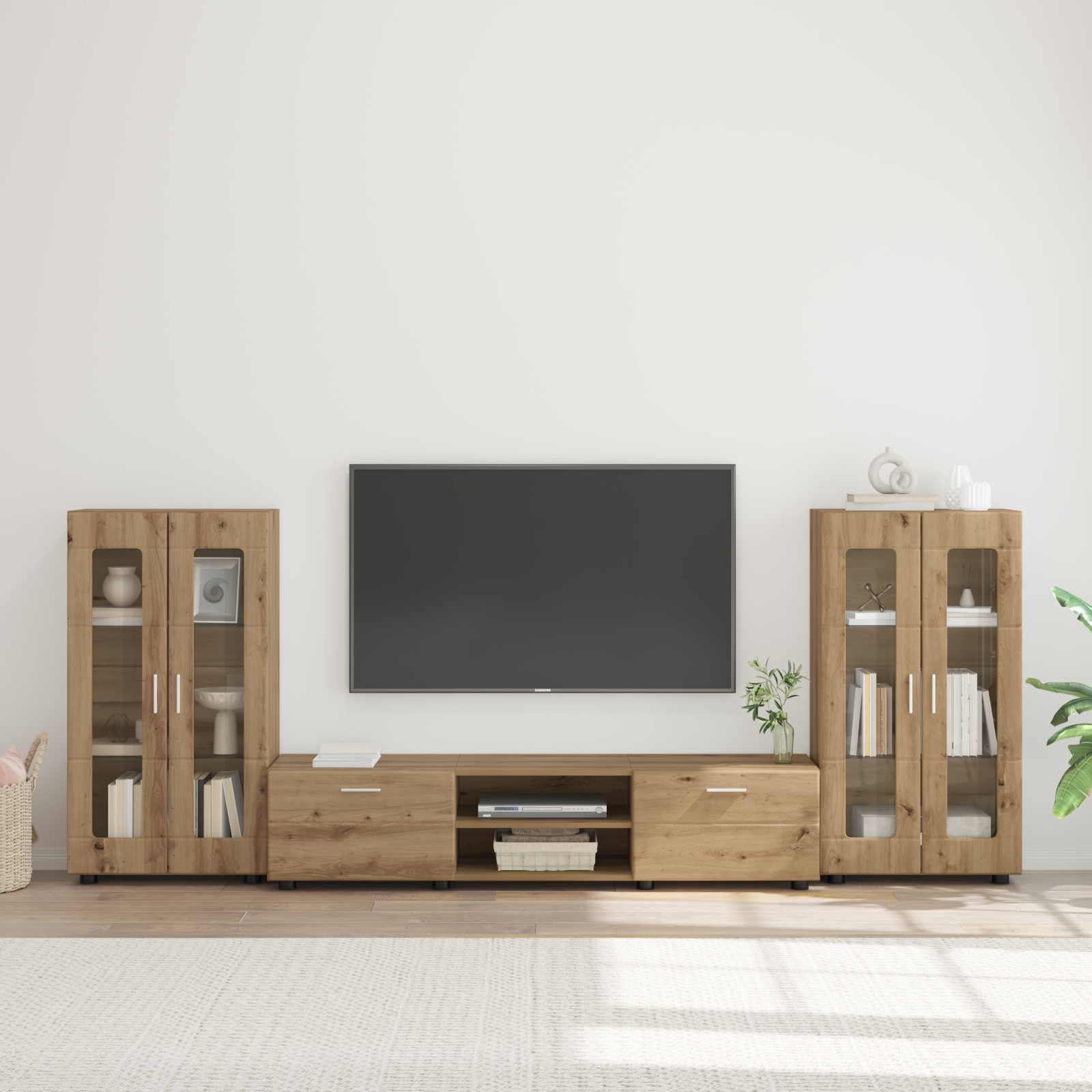 vidaXL Set comodă TV FLORIN 3 pcs Stejar Artizanal Lemn compozit