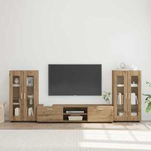 Komplet TV omaric FLORIN 3 pcs Umetni hrast Konstruiran les