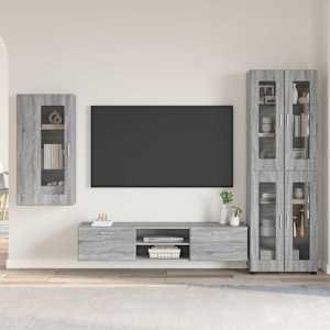 Komplet TV omaric FLORIN 3 pcs Siva Sonoma Konstruiran les