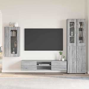 Komplet TV omaric s predalom Siva Sonoma Konstruiran les