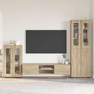 Komplet TV omaric s polico FLORIN Sonoma hrast Konstruiran les
