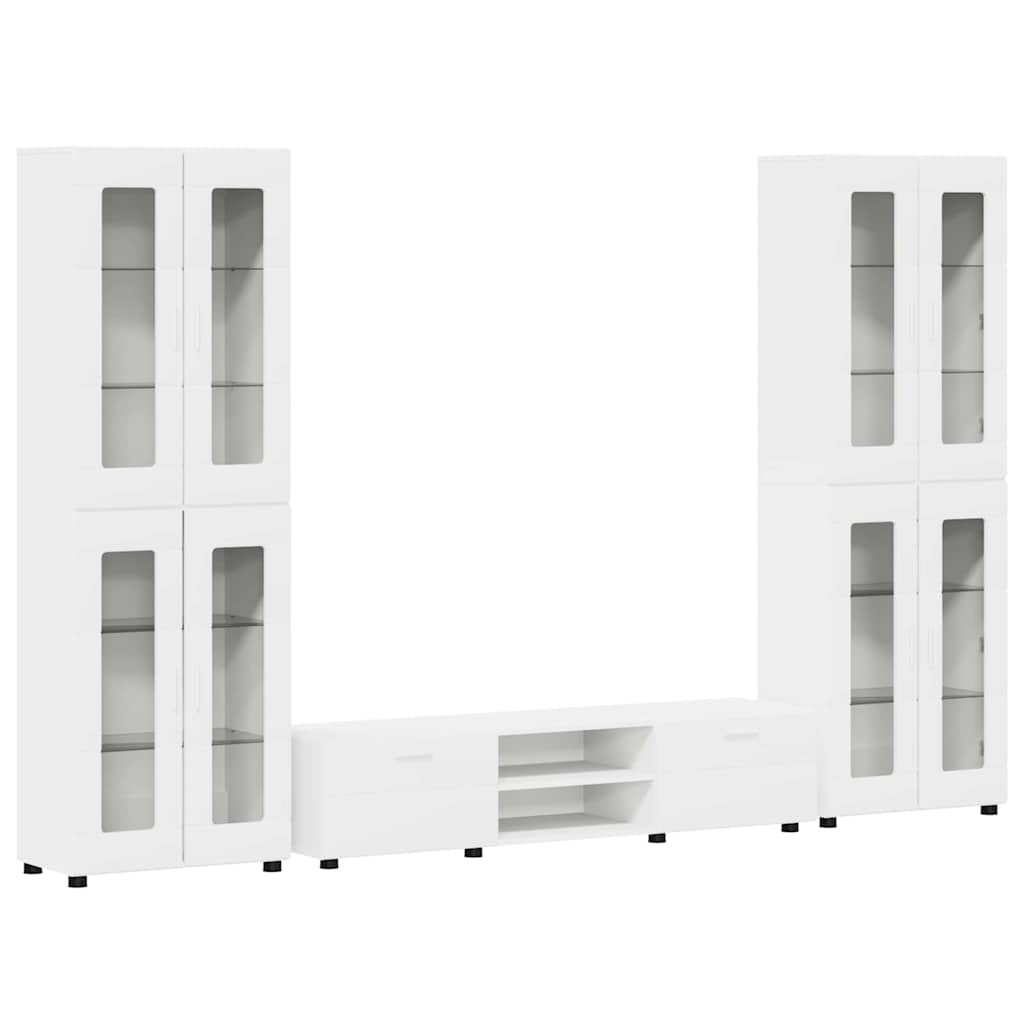 Thumbnail - vidaXL TV-Schrankset mit Schubladen mit Tür FLORIN Weiß Holzwerkstoff