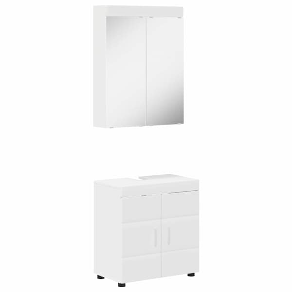 vidaXL Vannitoa m&ouml;&ouml;bleset TULUM 2 tk Valge 60 x 34 x 63 cm Tehispuit