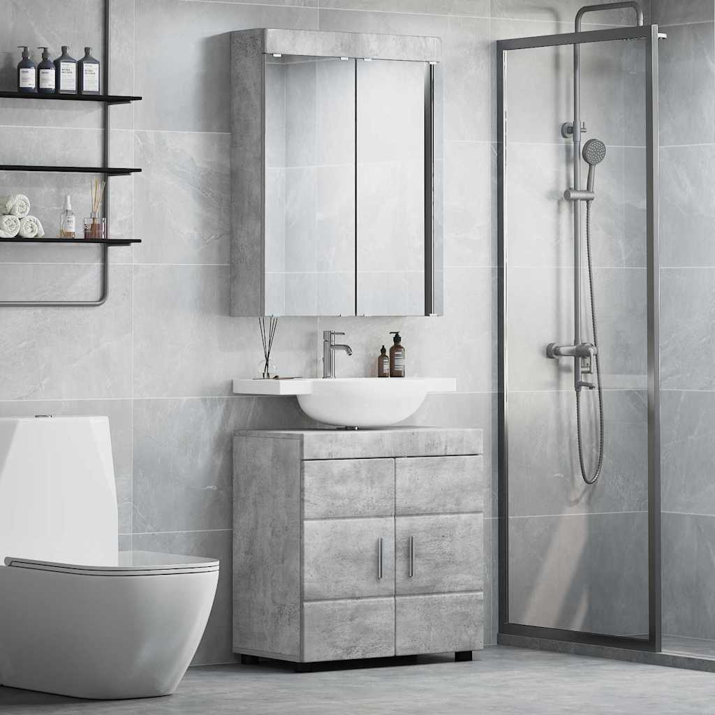 vidaXL Badrumsmöbelset TULUM 2 pcs Betonggrå 60 x 34 x 63 cm