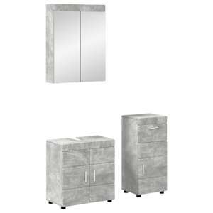 vidaXL Vannitoa m&ouml;&ouml;bleset TULUM 3 tk Betoonhall 60 x 34 x 63 cm