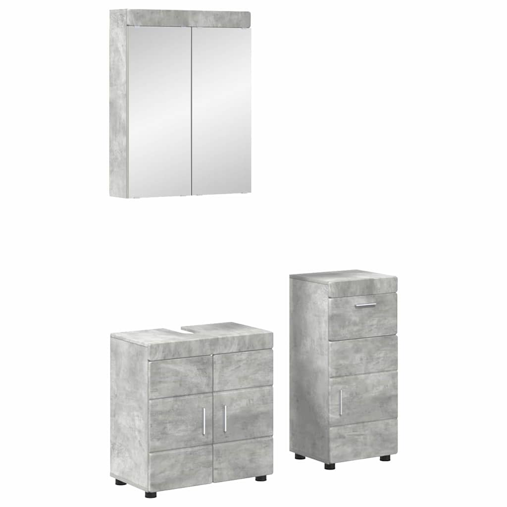 vidaXL Set de mobilier pentru baie TULUM 3 pcs Gri din beton