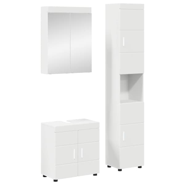 vidaXL Vannitoa m&ouml;&ouml;bleset TULUM 3 tk Valge 60 x 34 x 63 cm Tehispuit