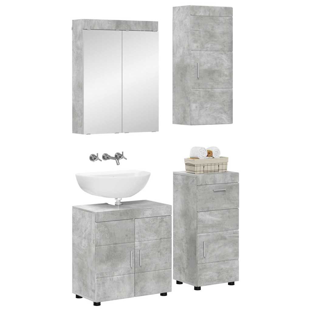 vidaXL Set de mobilier pentru baie TULUM 4 pcs Gri din beton