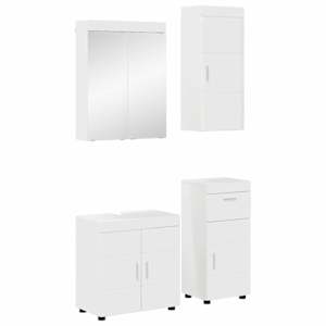 Sada koupelnového nábytku TULUM 4 pcs Vysoce lesklá bílá - obrázek 1