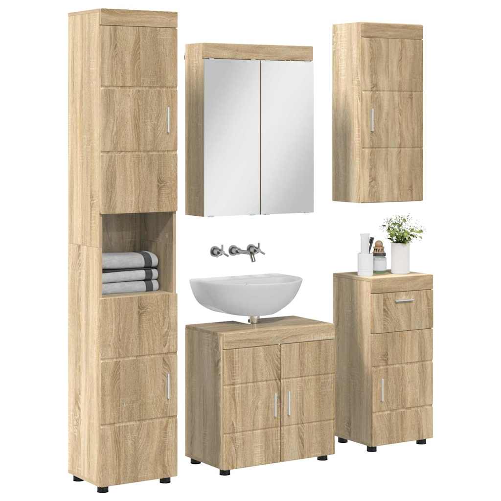 Комплект мебели за баня TULUM 5 бр. Сонома дъб 60 x 34 x 63 см — изображение 3