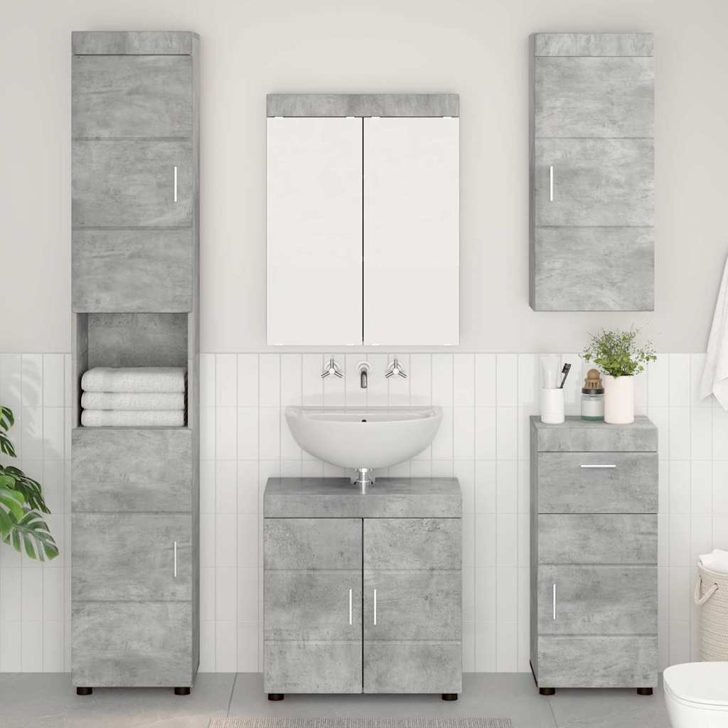 vidaXL Badrumsmöbelset TULUM 5 pcs Betonggrå 60 x 34 x 63 cm