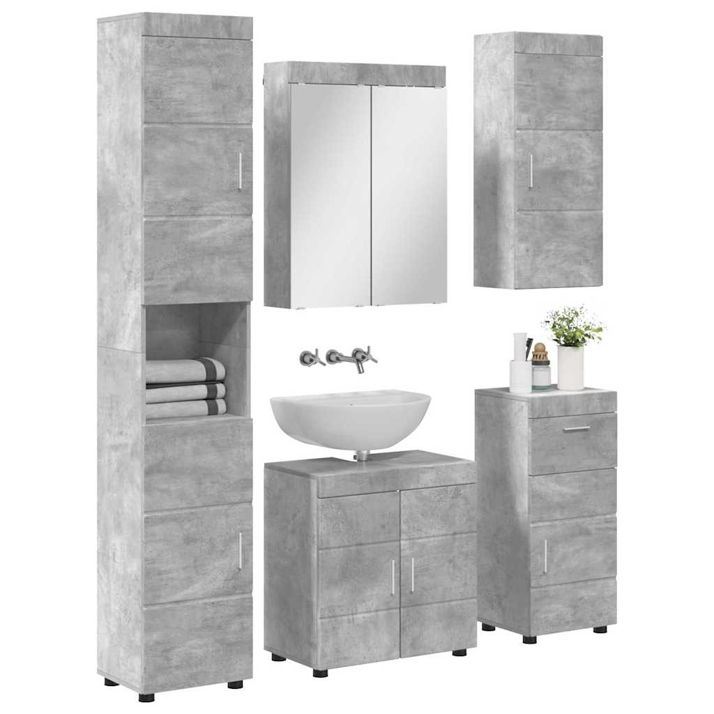 vidaXL Set de mobilier pentru baie TULUM 5 pcs Gri din beton