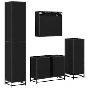 Sada koupelnového nábytku 4 pcs Černý dub kompozitní dřevo - obrázek 10