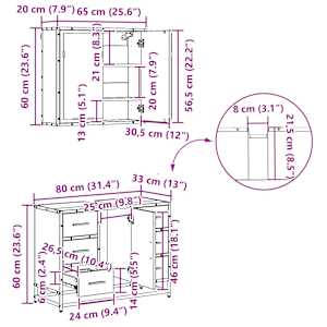 Sada koupelnového nábytku 4 pcs Černý dub kompozitní dřevo - obrázek 20