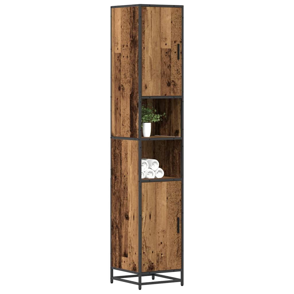 vidaXL Badkamer Kast Oud hout 35 x 37.5 x 188.5 cm Bewerkt hout