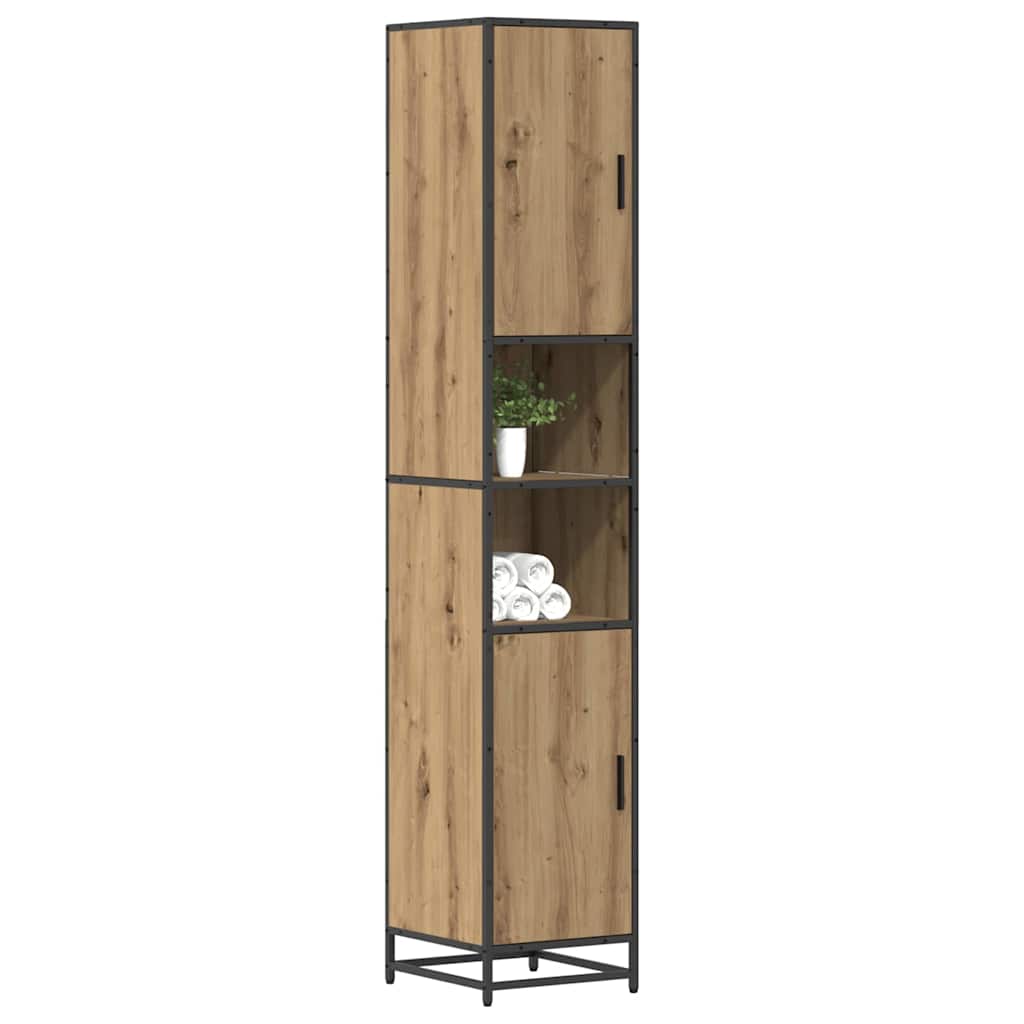 vidaXL Badkamer Kast artisanaal eikenkleurig 35 x 37.5 x 188.5 cm
