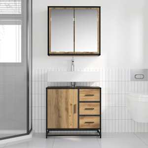 Sada koupelnového nábytku 2 pcs Artisanový dub kompozitní dřevo - obrázek 4