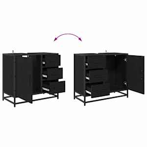 Sada koupelnového nábytku 2 pcs Černý dub Kompozitní dřevo - obrázek 12