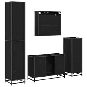 Sada koupelnového nábytku 4 pcs Černý dub kompozitní dřevo - obrázek 10