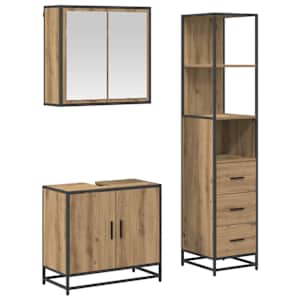Sada koupelnového nábytku 3 pcs Artisanový dub kompozitní dřevo - obrázek 2