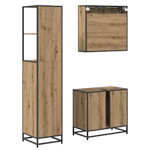Sada koupelnového nábytku 3 pcs Artisanový dub kompozitní dřevo - obrázek 7