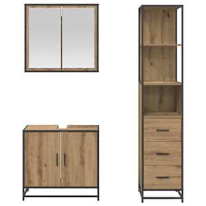 Sada koupelnového nábytku 3 pcs Artisanový dub kompozitní dřevo - obrázek 6
