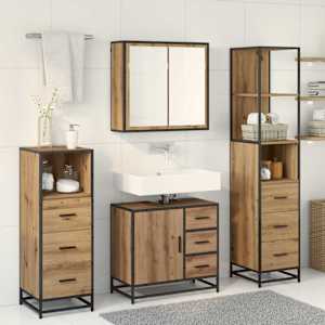 Sada koupelnového nábytku 4 pcs Artisanový dub kompozitní dřevo - obrázek 4