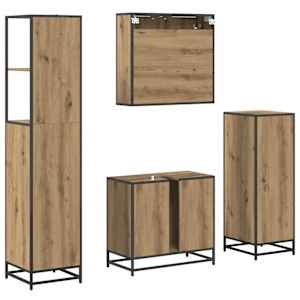 Sada koupelnového nábytku 4 pcs Artisanový dub kompozitní dřevo - obrázek 10