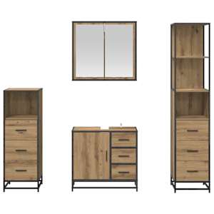 Sada koupelnového nábytku 4 pcs Artisanový dub kompozitní dřevo - obrázek 9