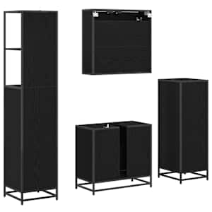 Sada koupelnového nábytku 4 pcs Černý dub kompozitní dřevo - obrázek 10
