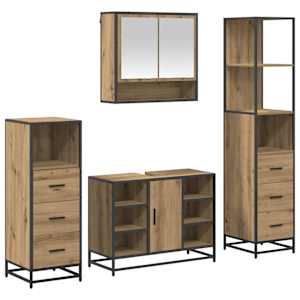 Sada koupelnového nábytku 4 pcs Artisanový dub kompozitní dřevo - obrázek 2
