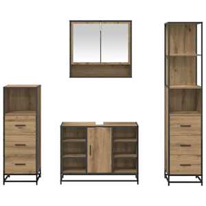 Sada koupelnového nábytku 4 pcs Artisanový dub kompozitní dřevo - obrázek 9