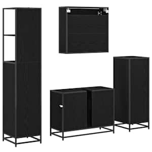 Sada koupelnového nábytku 4 pcs Černý dub kompozitní dřevo - obrázek 10